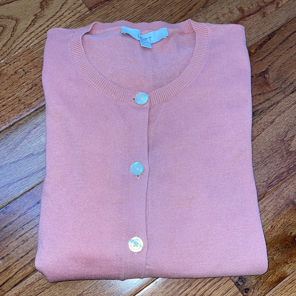 Loft Button Down Peach Cardigan - image 7
